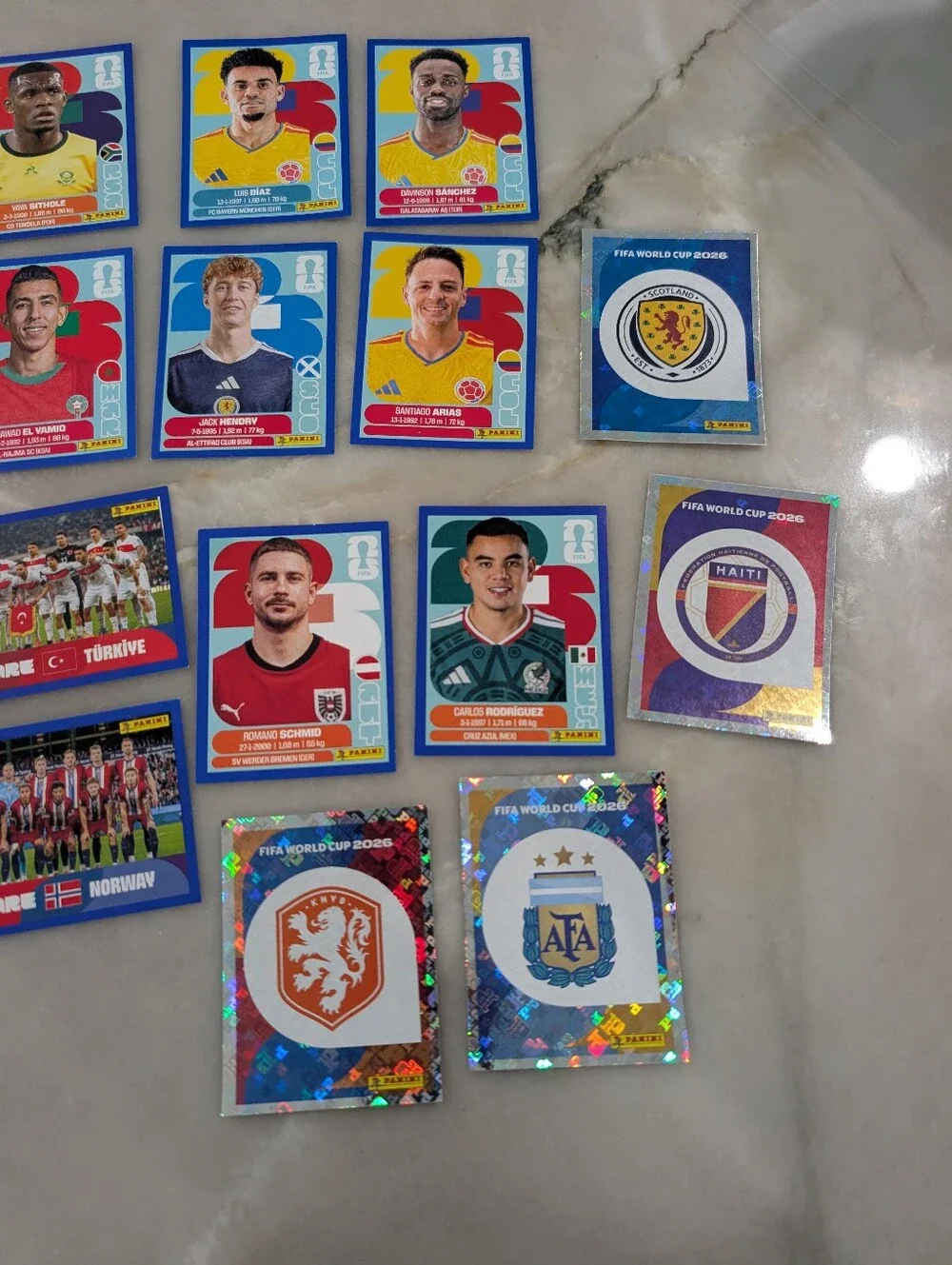 Panini FIFA World Cup 2026 Sticker Lot - Blue Borders And Team Crests